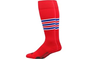 MadSportsStuff Dugout 3 Stripe Baseball Socks Over the Calf Length (Multiple Colors)