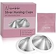 Nisxabebe The Original Silver Nursing Cups-Nipple Shields for Breastfeeding Newborn-Breast Feeding Essentials Must Haves-Nipple Covers to Protect Nursing Nipples,Trilaminate 999 Silver,Regular Size