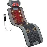 2026 Full Body Vibration Massage Mat with Detachable Shiatsu Neck Pillow | 10 Motors, 5 Modes, 3 Intensities, 2 Heat Levels, 4 Massage Zones, 15/30-Min Auto Shut-Off