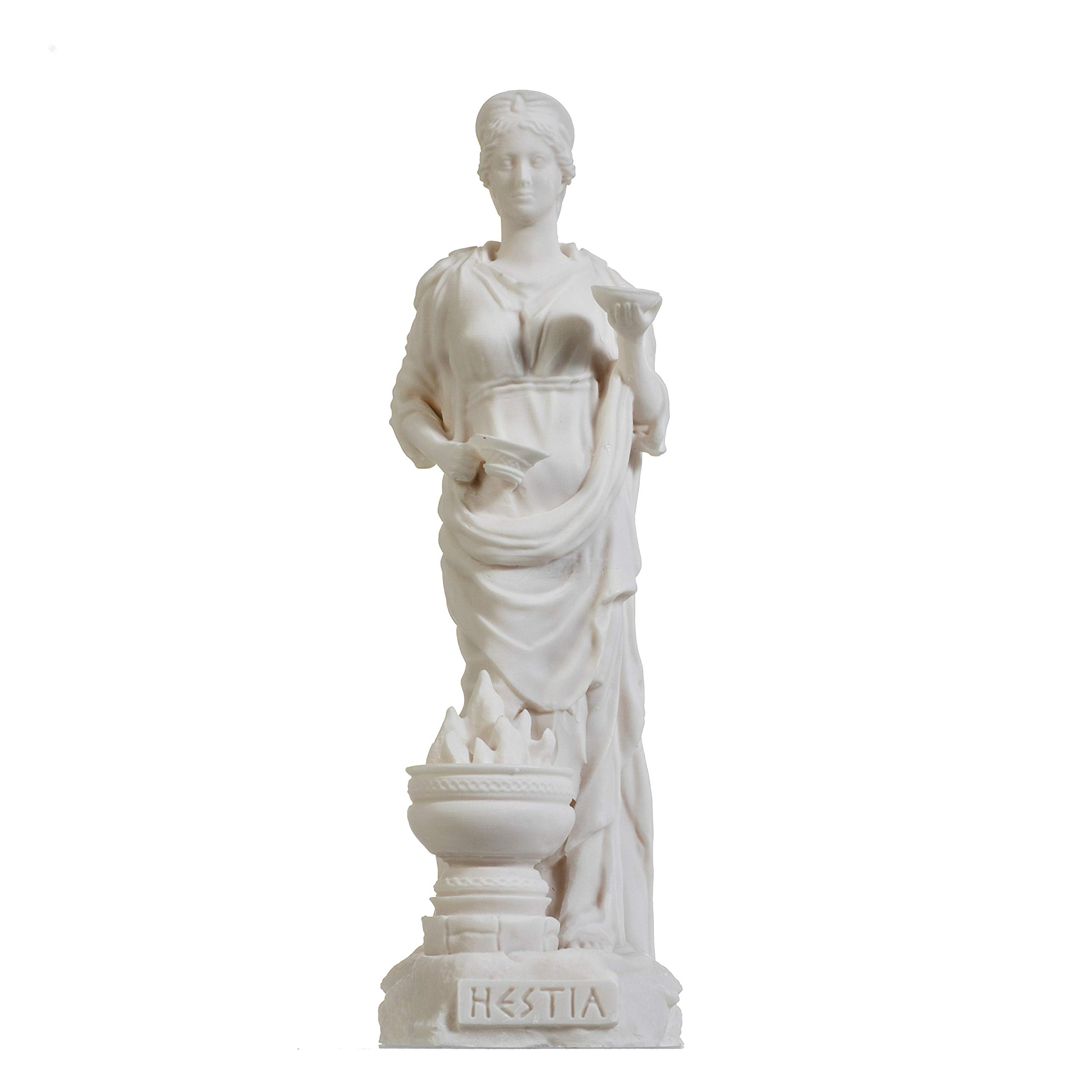 BEAUTIFUL GREEK STATUES Hestia Goddess of The Hearth, Home Family, and The State Alabaster Statue 8.66"