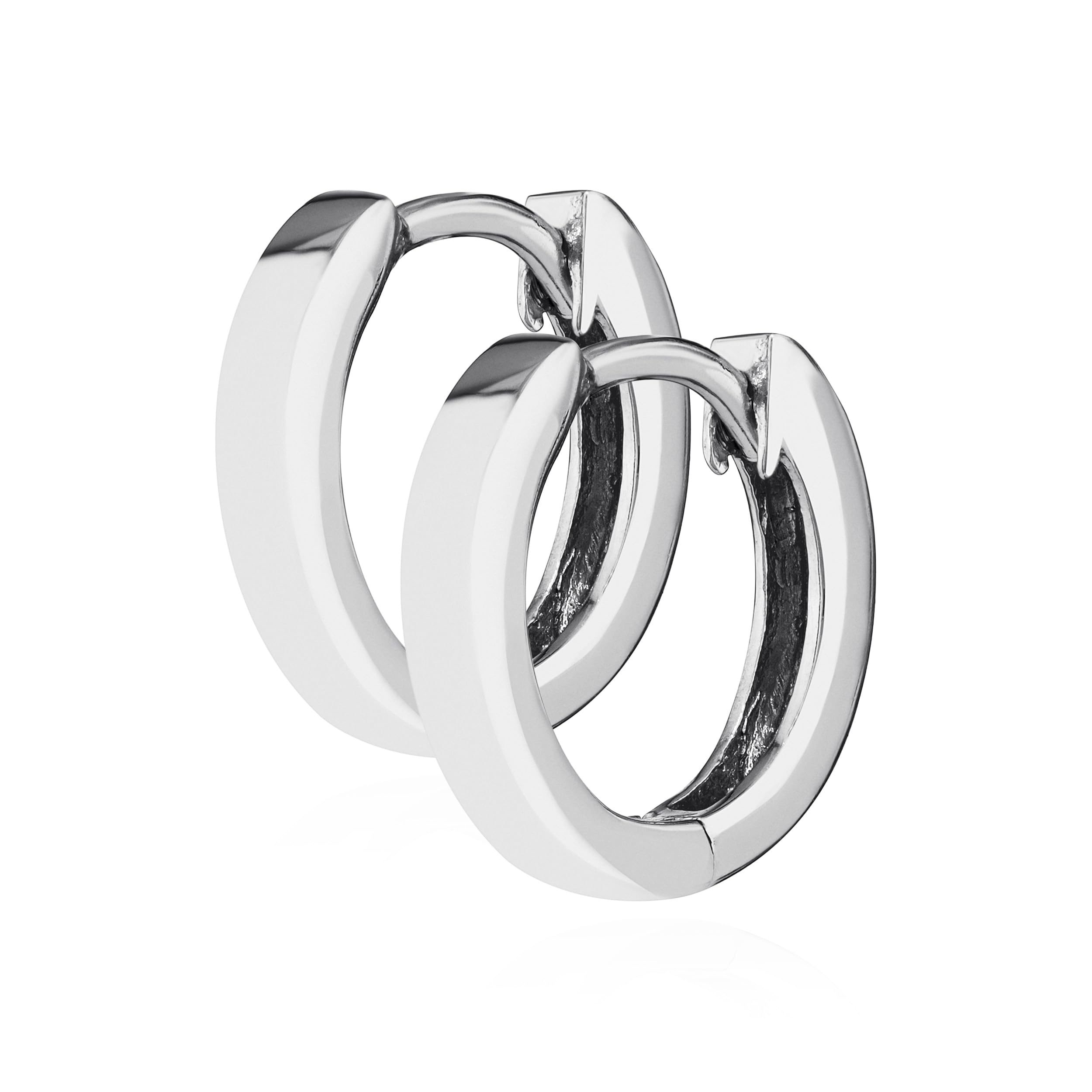 NKlaus silver pair 925 sterling silver hinged earrings 12,4 x 2mm tarnish proof 4799