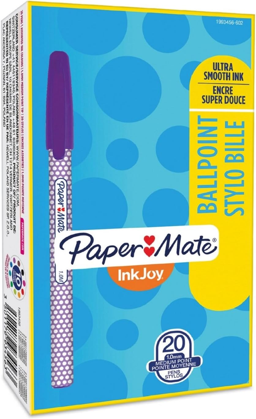 PaperMate InkJoy 100 CAP Wrap Ballpoint Pens, Medium Point Assorted