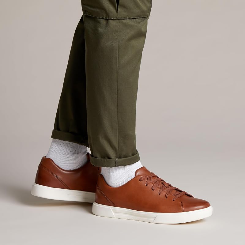 Clarks un costa lace, tênis masculino, british tan lea, 43 eu