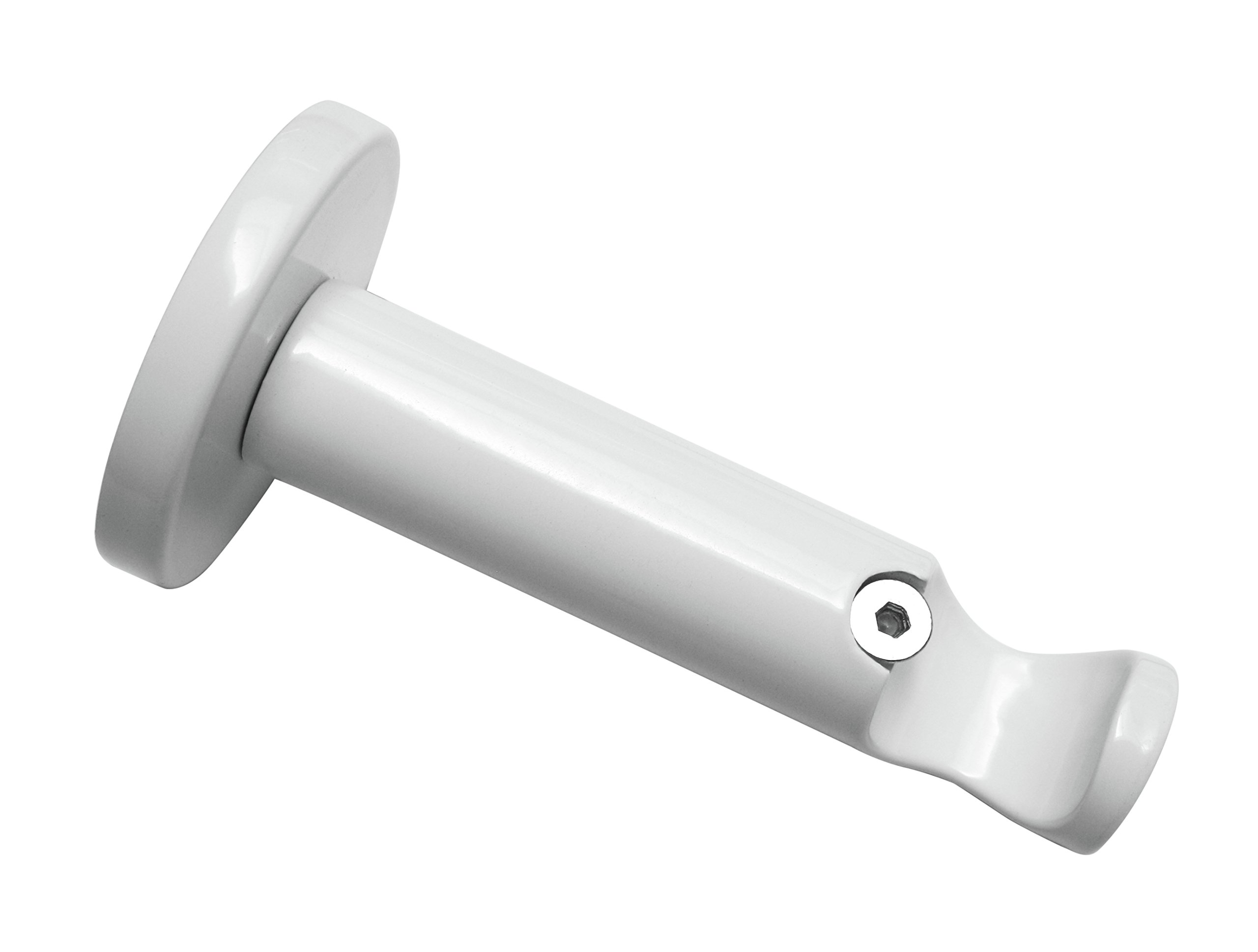 Gardinia Bracket with Mounting Plate for Curtain Rods, 1-Rod Holder, Open, Mounting Kit Included, Chicago Series, 20 mm Diameter, White