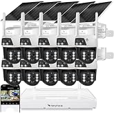 VeryFocal Solar Dual-Lens 10‑Pack Wireless Outdoor Security Camera System | 2.4/5GHz WiFi‑6, AI Tracking, 360&deg; PTZ, Color Night Vision, IP66 Weatherproof, 10CH 4K NVR, No Monthly Fee for Home Surveilla