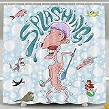 BBfishshowers Nigel Thornberry Custom Shower Curtain Polyester Fabric Waterproof Mildew Resistant Bathroom Curtain with 12 Hooks 65x72 Inch