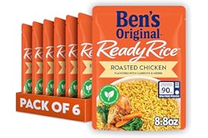 BEN'S ORIGINAL Ready Rice Roasted Chicken Flavored Rice, Easy Dinner Side, 8.8 OZ Pouch (Pack of 6)