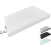 Gooo&amp;Ma Shower Cushion, Bath Pad, White | Non-slip textured base, 3D mesh quick-dry cover, built-in hang hook, 16 x 12 x 2 inches, machine washable