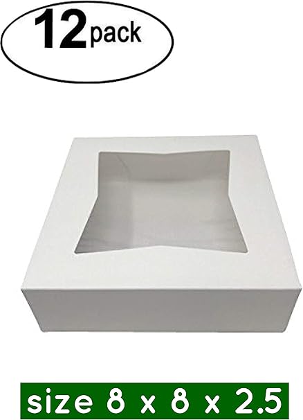 Cajas de galletas con ventana de papel Kraft de color blanco para ventanas de pastelería o