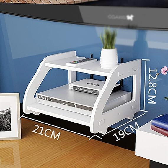 HJJ Schwimmdock Regale 2-Tier-Konsole TV-Stand-WLAN-Router Set-Top-Box