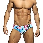 MIZOK Men's Ployester Swimsuit Bikini Briefs with Adjustable Drawstring