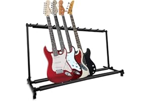 GeeWin Multi Guitar Stand, 9 Guitar Stand Rack, Folding Guitar Stand, Guitar Rack for Multiple Guitars for Acoustic, Electric Guitar, Bass, Guitar Holder Stand, Multiple Guitars Display (9 Holder)