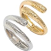 Ingemark Chunky Gold Bangles Bracelets for Women Gold Silvery Twist Cuff Bracelet Stack Minimalist Open Wrist Cuff Jewelry Gift (Gold01)