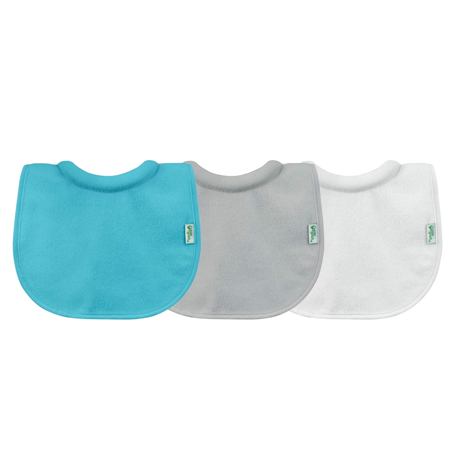 green sprouts Stay-dry Milk Catcher Bibs (3 Pack) | Collar absorbs milk to prevent rashes | Waterproof inner layer, Absorbent terry cotton, Machine washable: Baby