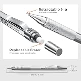 Nicpro 2 Pcs Mechanical Pencils 0.5mm 0.7mm with Case MP1000 Set view 3