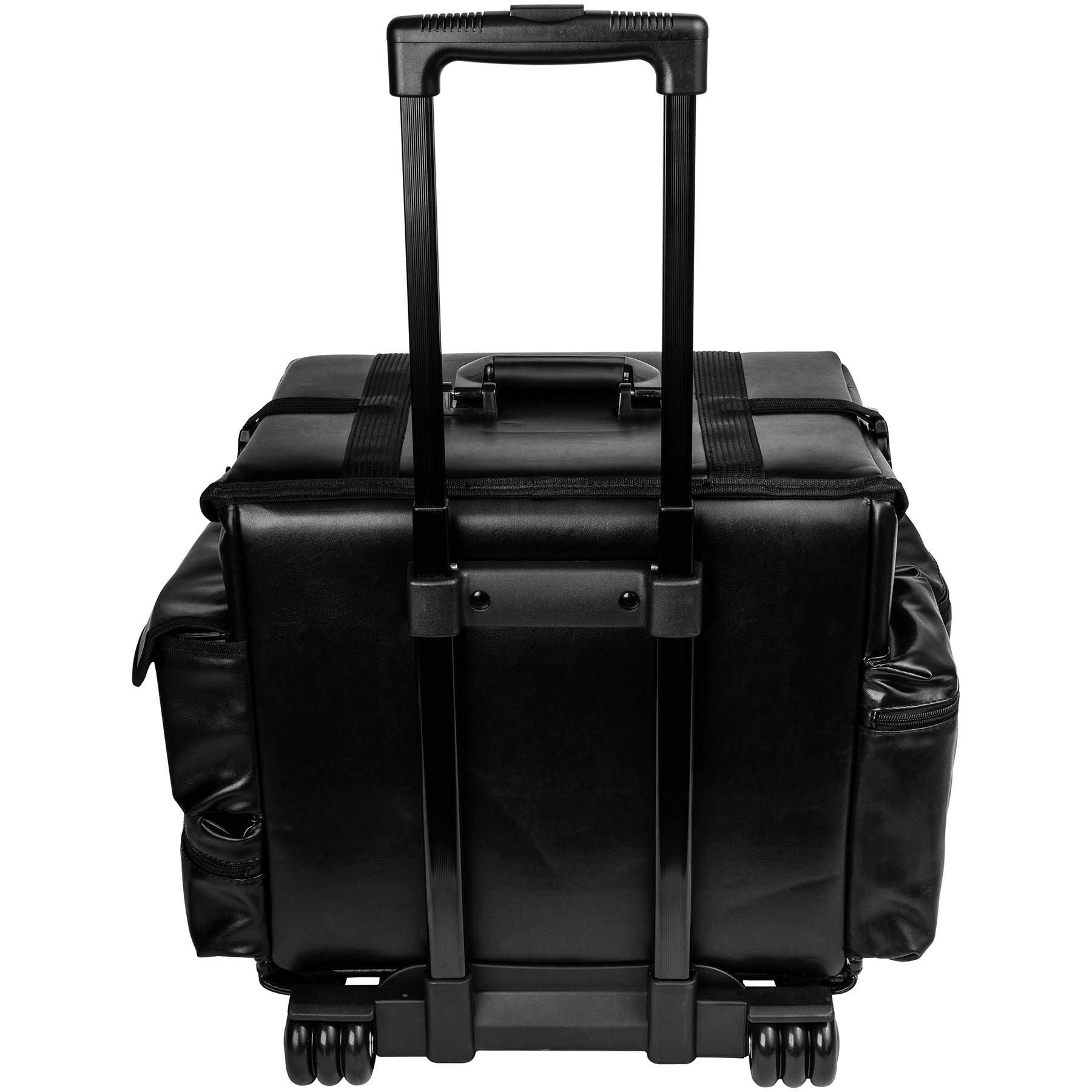 SHANY Makeup Artist Soft Rolling Trolley Cosmetic Case with Free Set of Mesh Bag Makeup Organizer - Travel Rolling Makeup Bag - Head Turner