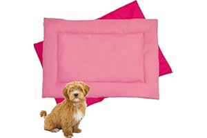 Downtown Pet Supply Two-Toned Waterproof Comfort Crate Mat Beds for Indoor/Outdoor Use (Light and Dark Pink, X-Small)
