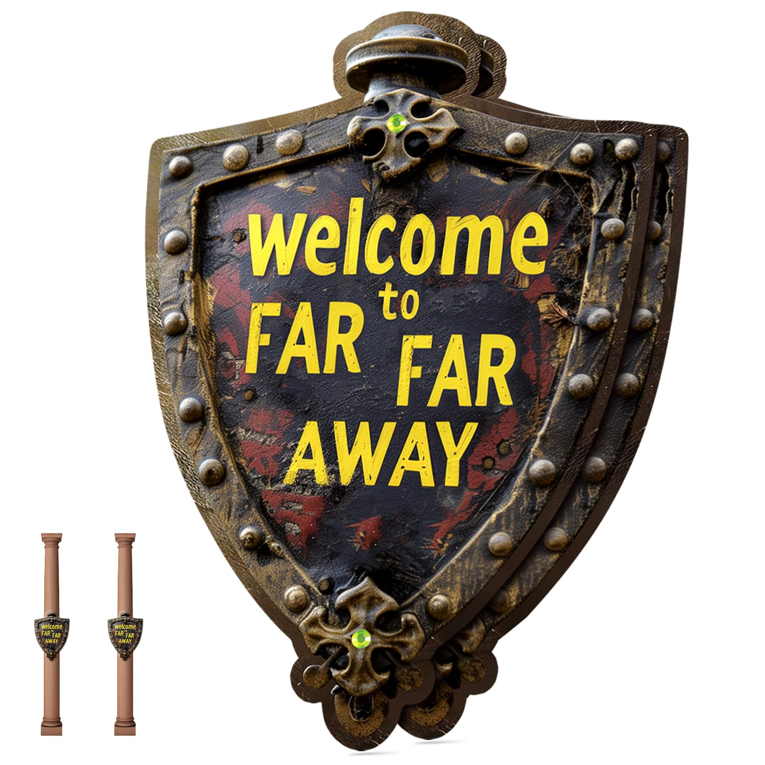Photo 1 of Generic Welcome to Door, 2Pcs Green Diamonds Design Far Far Away Theme Yard Party Birthday Decorations