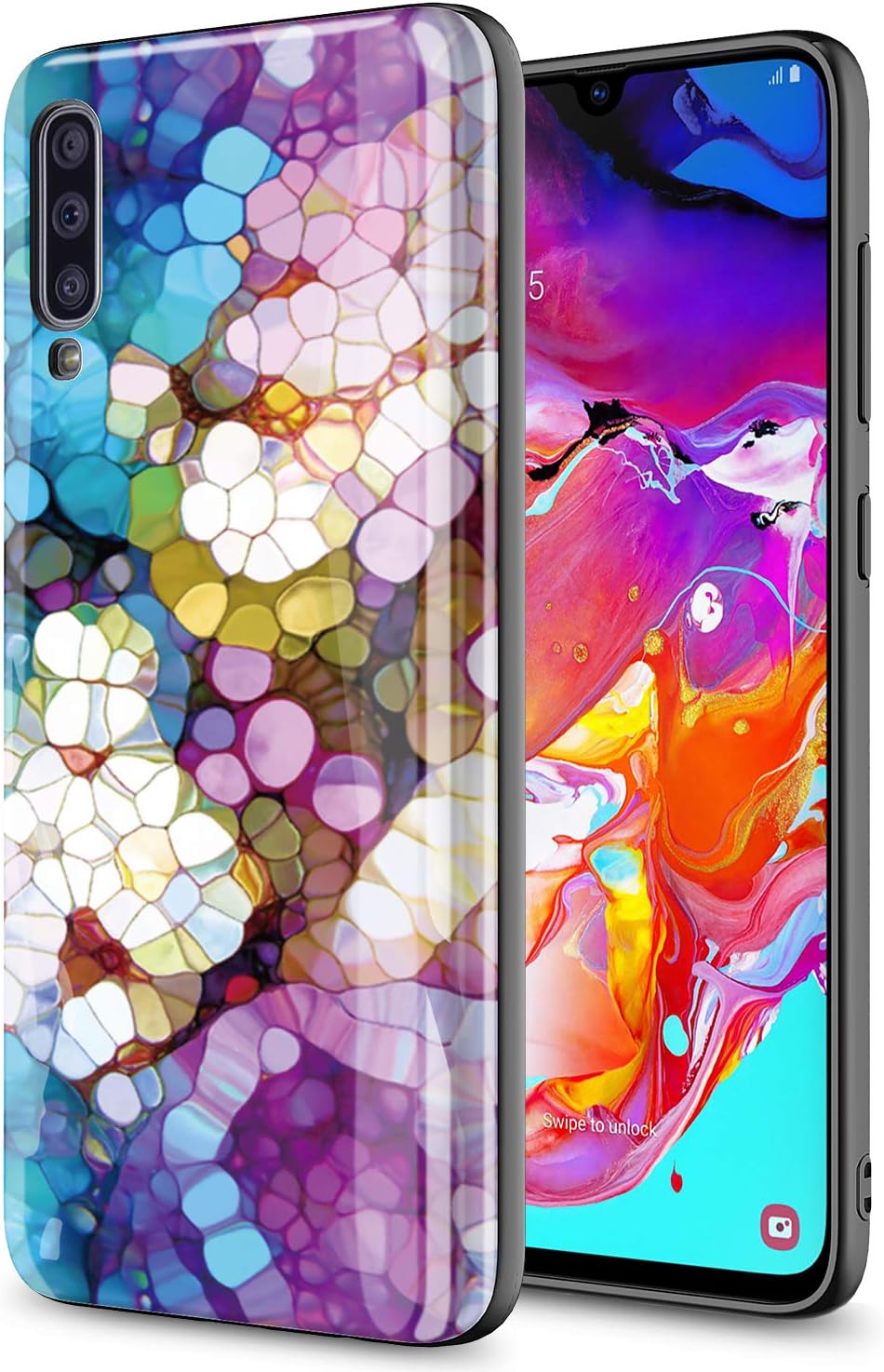 GORGCASE for Samsung Galaxy A50 / A50s / A30s Case, Ultra Slim Graphic Design Anti-Scratch Shook-Proof TPU Bumper Armor Cute Teen Boy Man Girls Women Drop Protective Cover Colorful Marble