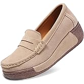 Flerivva Women's Wedge Loafers Platform Sneakers Slip-ons Shoes for Casual Walking