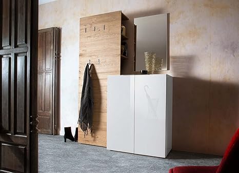 lifestyle4living Garderobe, Garderobenschrank, Garderoben-Set, Flurgarderobe, Garderobenmöbel, Dielenmöbel, Flurmöbel, Kommod