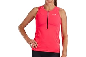 Zoot Women's Core Tri Tank, Performance Triathlon Race Tank Top, UPF 50+ Fabric, Rear Pockets, Mesh Panels, & Cam Lock Zipper