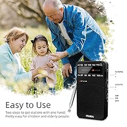 PRUNUS J-166 Portable Radio AM FM, Battery Operated