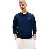 Tommy Jeans mens Medium Weight Crewneck Sweatshirt With Embroidered Flag Logo