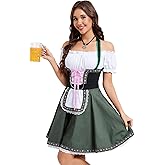Yesfashion Womens German Dirndl Dress 1 Piece Costumes for Traditional Beer Bavarian Oktoberfest Carnival Halloween