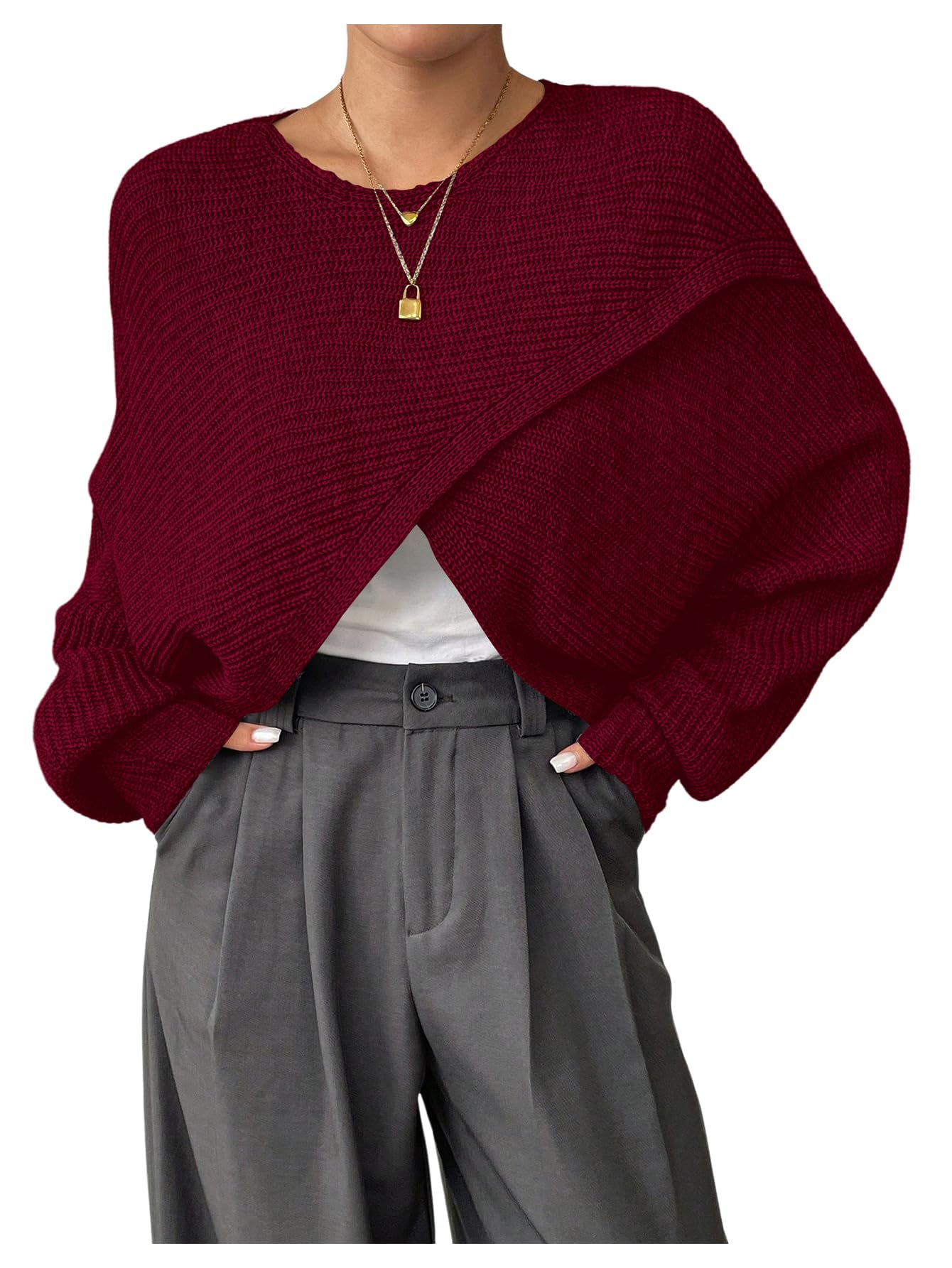 Verdusa Women's Lightweight Asymmetrical Wrap Fall