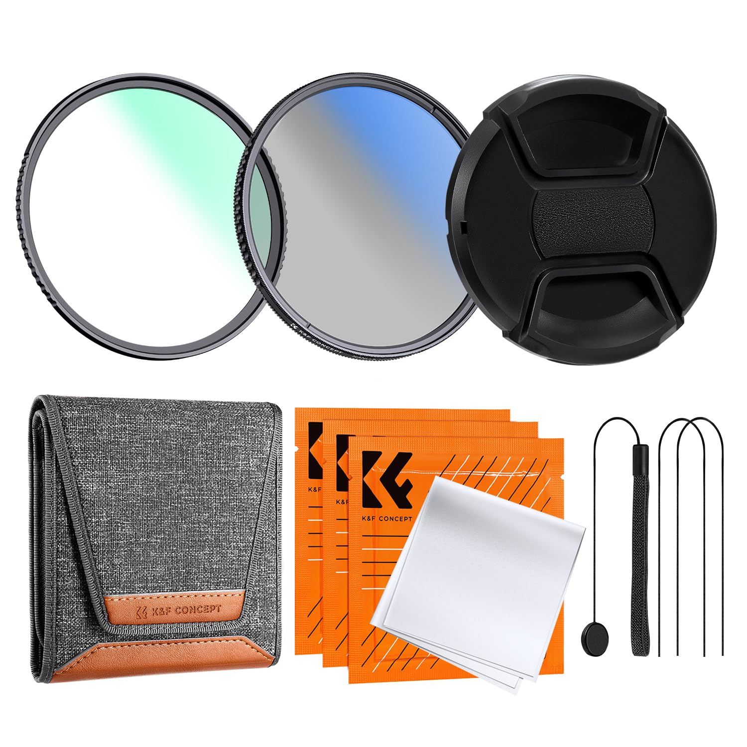 K&F CONCEPT 37mm UV + CPL +Lens Cap + 3 Cleaning Cloths, Filter Set Ultraviolet Polarizing Cover Kit with Lens Filter Pouch (Nano-K Series)