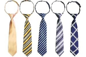 kilofly Pre-tied Adjustable Neck Strap Tie Boys Baby Necktie Value Set of 5