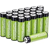 Amazon Basics 24-Pack Rechargeable AA NiMH Batteries, 2000 mAh, Recharge up to 1000x Times, Pre-Charged