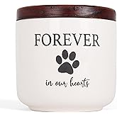 Milltown Merchants Ceramic Pet Urn - Paw Print Dog & Cat Urns - Keepsake for Ashes - Pet Cremation Box (20 lb)