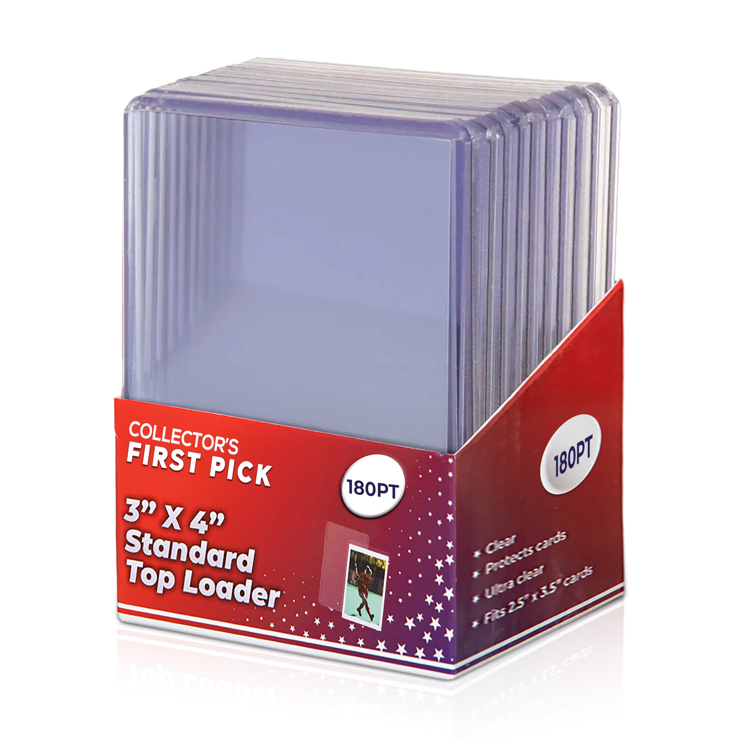Photo 1 of 180PT (10 Piece Per Pack) Premium Top Loaders for Cards - Thick Top Loaders for Cards - Storage for Thick Basketball Football Baseball - Top Loader Storage Sleeve Ultra Clear Card Protectors Holder