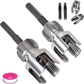 Muaoush 2PCS PVC Pipe Threader Kit, Dual-Function Tool for Plumbers &amp; DIY | Durable kit for plumbing. Fits 1/2" &amp; 3/4" PVC/plastic pipes. Dual internal &amp; external threader regenerates old threads.