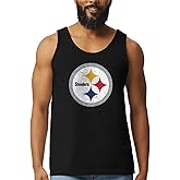 Hybrid Sports NFL - Pittsburgh Steelers - Distressed Team Logo - Men's Lightweight Fan Tank Top - Size 3 X-Large - Black