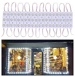 20 FT Store Window Light Kits 5730 3 Led Module Lights with AC Power Plug ON/Off Switch for Indoor/Outdoor Led Project