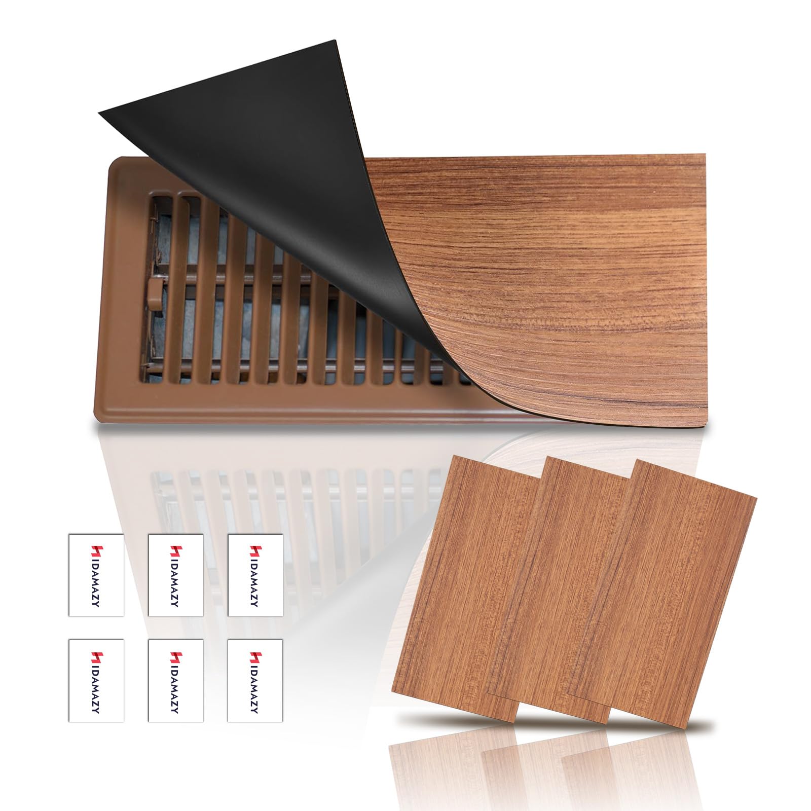 Strongest Magnetic Vent Covers, 30,5x10,2cm Heat/AC Vent Covers for Home Floor Standard Air Registers, Wall/Ceiling Floor Vent Cover Home and RV, HVAC (Air Vent Covers, Wood Grain, 3Pcs)