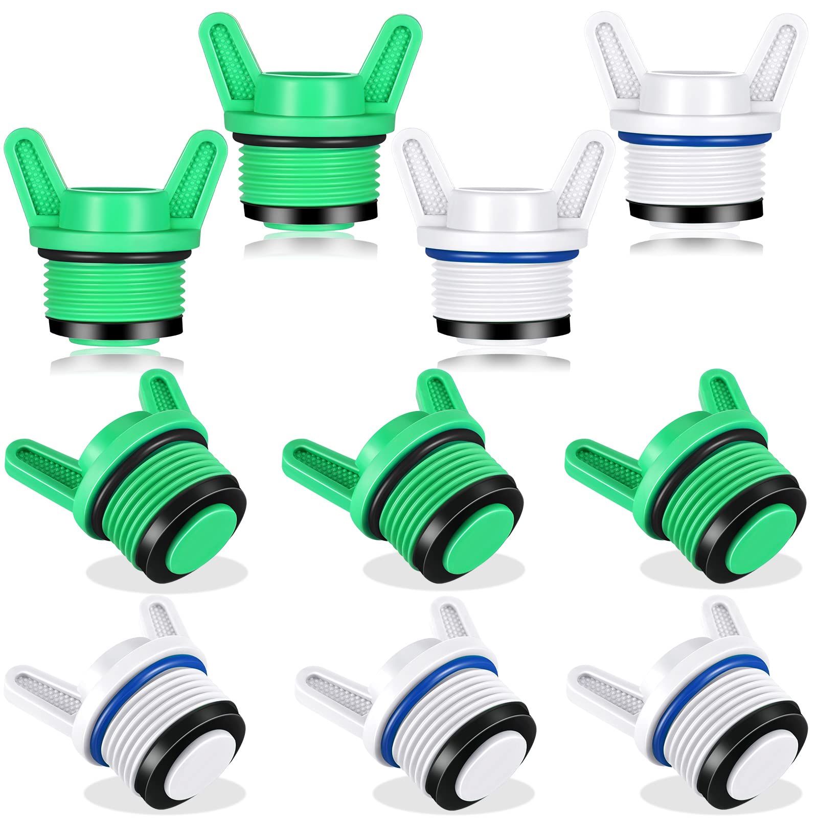 Photo 1 of Nuanchu 10 Pieces 3/4 Npt Plug Male Thread Ppr and Garden Hose Plug White Garden Irrigation Tubing Stopper Drain Compatible with Green Rv Irrigation Water Supply(Ear Shape)