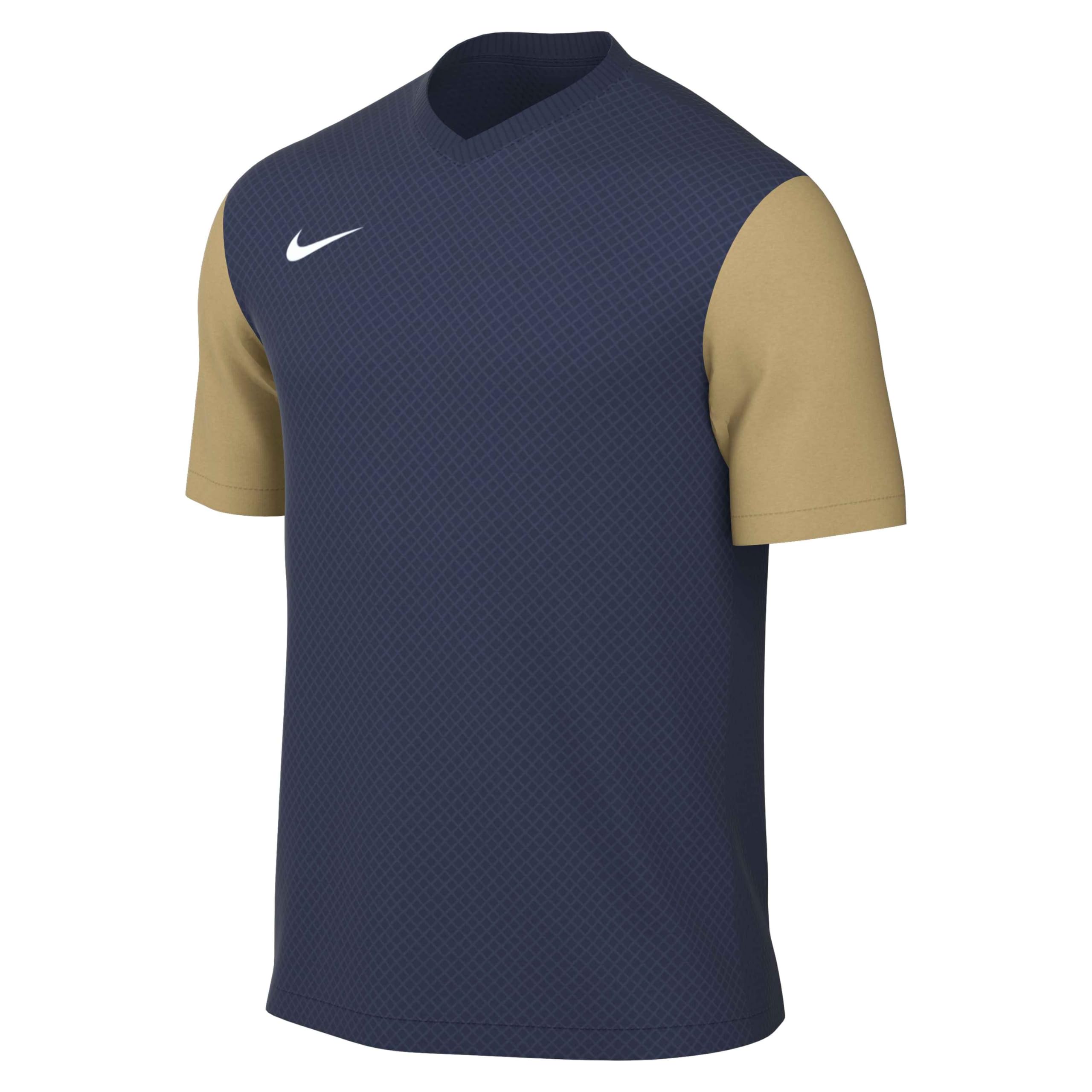 NIKE DH8035-411 M NK DF Tiempo PREM II JSY SS T-Shirt Men's Midnight Navy/Jersey Gold/White Size XL