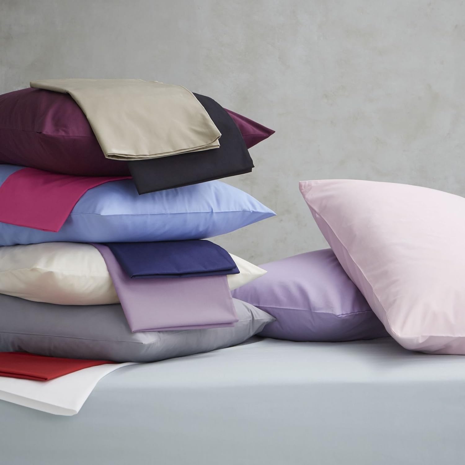 Catherine Lansfield Drap En Polycoton Percale Pour Lit King Sans Repassage Bleu Literie Et Linge De Maison Draps Et Taies D Oreillers