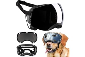 Ownpets Dog Goggles, Goggles with Adjustable Strap, Magnetic Design, Detachable Lens and UV Protection for Middle-Large Size Dog, Alaskan Malamute, Samoyed, Labrador and Border Collie (Black)
