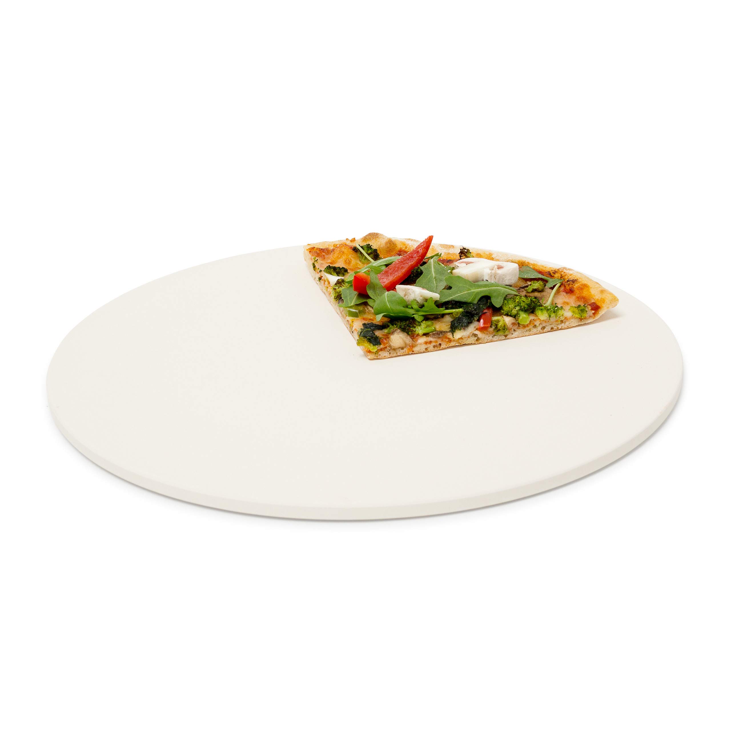 Relaxdays Round, Diameter: 33 cm, 1 cm Thick, Baking Stone Made Out of Cordierite for Crunchy Pizzas, Breads and More, in Oven & Grill, Beige, 33 x 33 x 1 cm