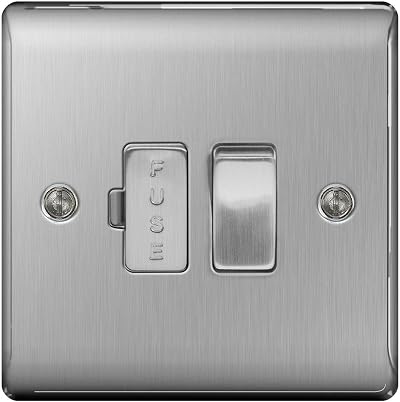 Nexus BG Electrical NBS50 Nexus Metal Brushed Steel 13A DP Switched Fused