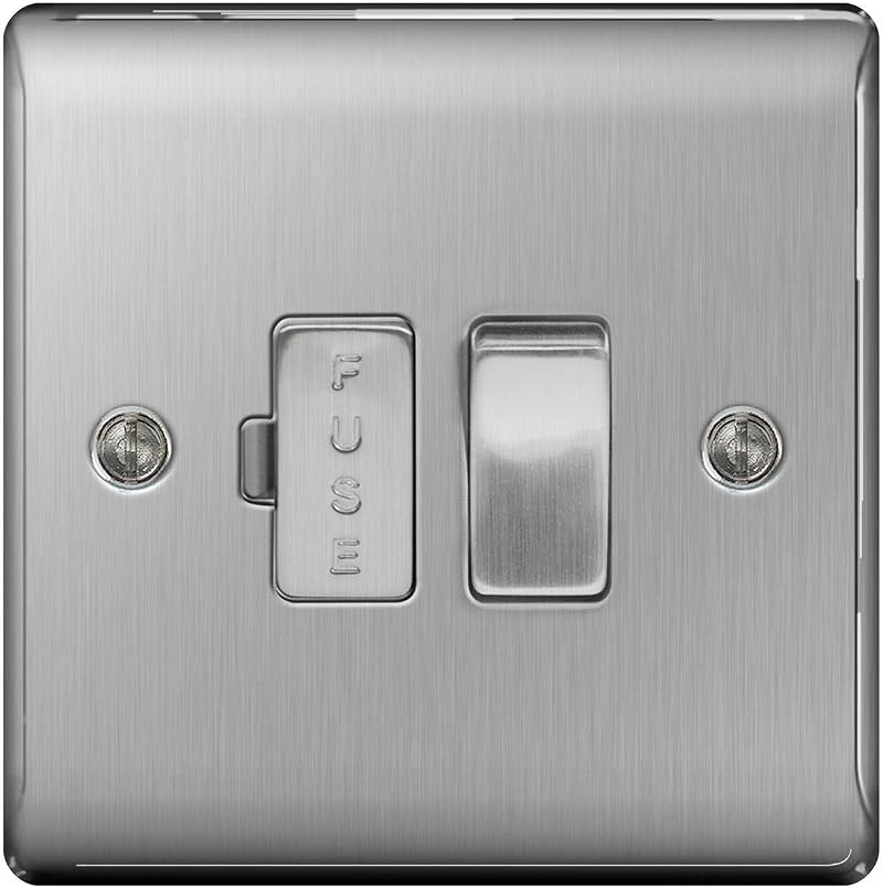 Nexus BG Electrical NBS50 Nexus Metal Brushed Steel 13A DP Switched Fused
