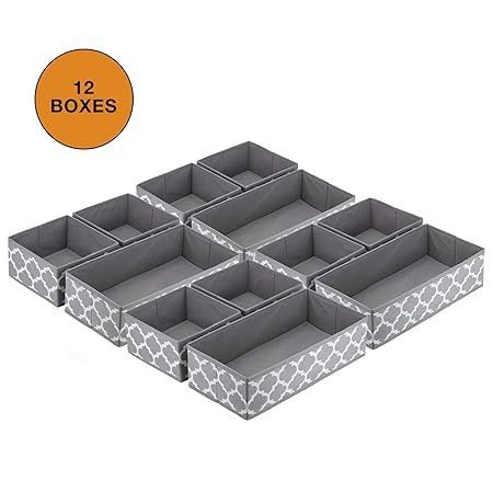 Storage Wizard Fabric Wardrobe Storage Organiser Boxes Set Of 12