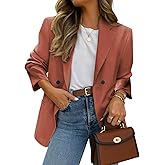 EXLURA Women's Business Casual Blazers Lightweight Long Sleeve Knit Lapel Loose Fit Work Office Suit Jackets with Pocket 2025