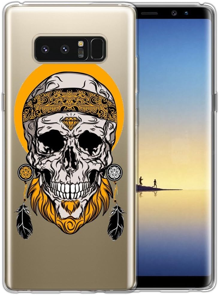Skull Camouflage Samsung Galaxy Note 8 Case Bumper, Ultra Slim Clear Soft Flexible TPU Rubber Gel Back Cover for Samsung Galaxy Note 8