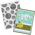 3-D Textured Impressions Background Embossing Folder, Stripe Circle Pattern Plastic Embossing Folder Template for Card Making Scrapbooking Paper Craft Album Stamps DIY Décor